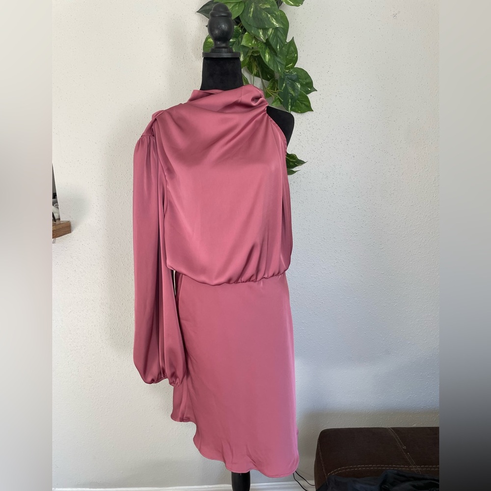 KOU NAI Elegant Long Sleeve Mauve Dress size XL - Picture 3 of 12